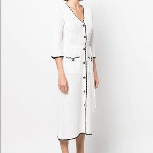 Maje Scallop-Trimmed Knitted Dress